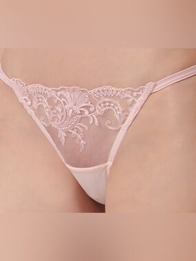 Sheer Lace Pink Women's Thong Bluebella